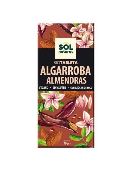 Tableta de algarroba con almendras bio 70g Sol Natural Tableta de algarroba con almendras bio 70g Sol Natural